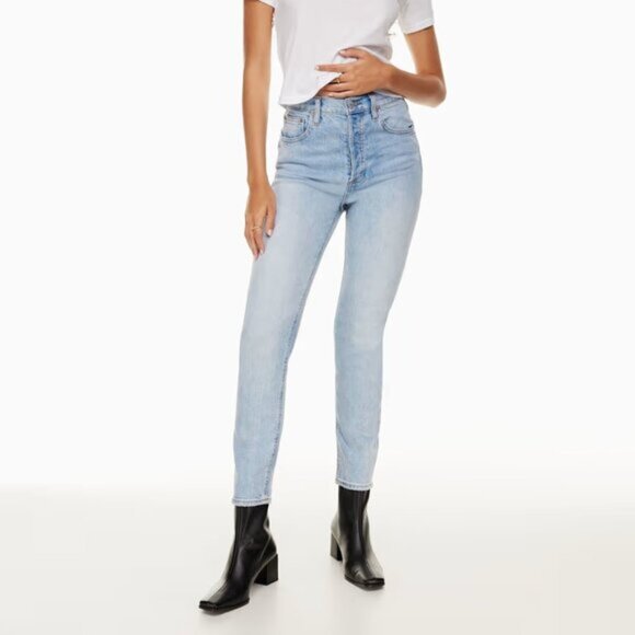Aritzia Denim Forum The Yoko High Rise Slim Jeans 9 Yrs Blondie Bleu Size 25 - Picture 1 of 9